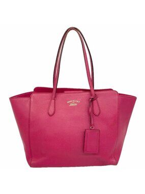 Gucci Tote Bag Swing Leather Pink Gold